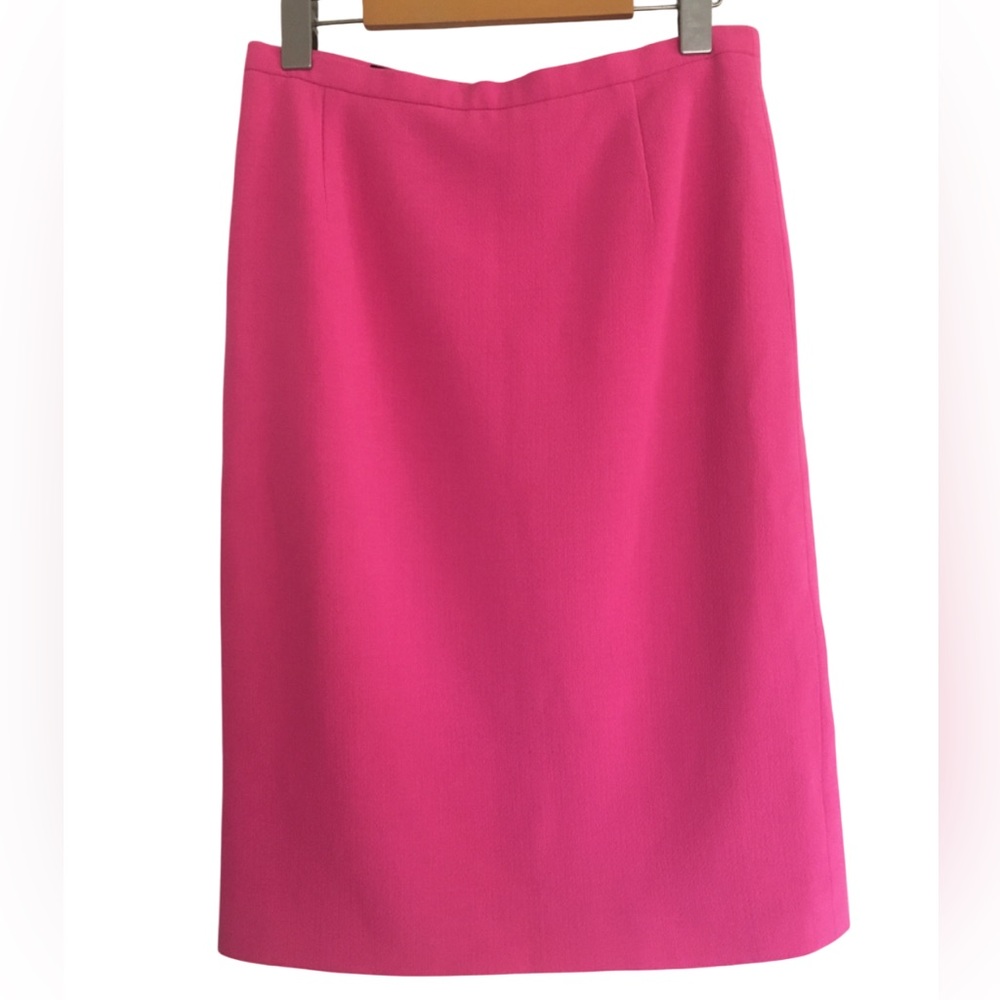 Escada Pink Wool Skirt Lined Midi Pencil